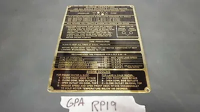 Data Plate Marine Operation Fits Ford GPA Amphibious WWII Jeep  (P5) • $10.50