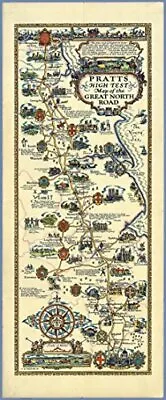 £13.95 • Buy Pratts 1930 Esso Wall Map Poster Of The Great North Road 33 X 80 Cm 