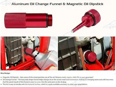 1x Red Oil Change Funnel +magnetic Oil Dipstick For Honda New EU2200i Generator • £17.23