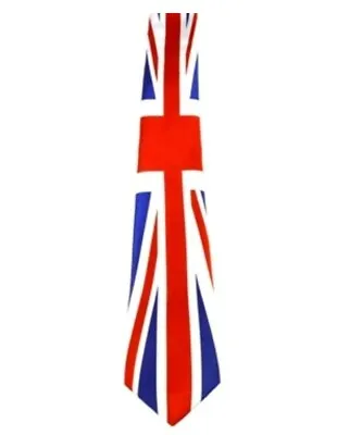 Unisex Novelty Fancy Dress Union Jack Red White Blue Pattern Neck Tie Brand New • £5.99