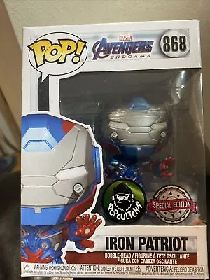 Funko Pop Iron Patriot 868 Metallic Marvel Avengers Endgame Limited Edition • £7