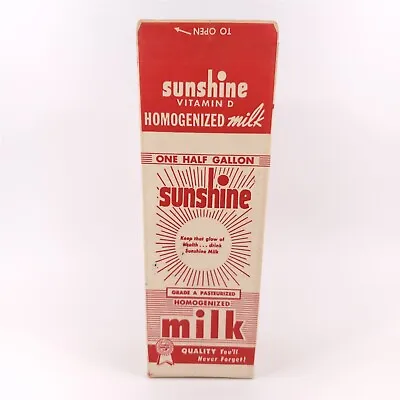 Waxed Milk Carton Un-Used Sunshine Dairy Sunshine McMinnville OR - #2 • $22.95