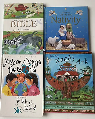 £12.99 • Buy 4 Children Books - Noah’s Ark, Nativity, First Bible, You Can Change The World