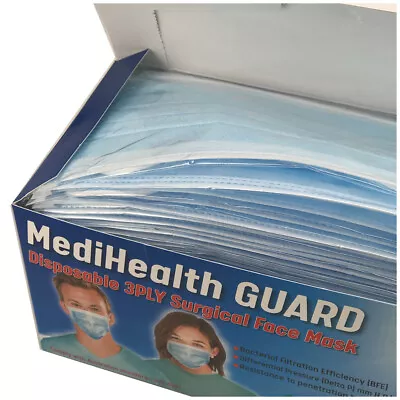 $115 • Buy MediHealth Guard Level 3 Surgical Face Mask 3ply Medical Dental Blue Facemask