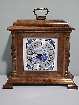 Vintage Handmade Westminster Chimes Working Mantel Clock Holland Tile And Works • $91.80