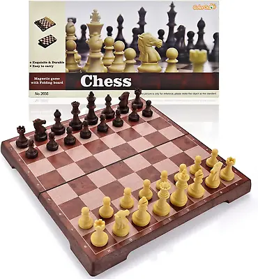 Magnetic Travel Chess Set With Folding Portable Chess Board Game For Ad • $14.10