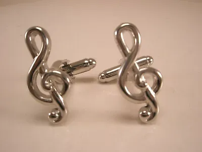 Musical Note Vintage Cuff Links Father's Day Clef Octave Tenor Sheet • $32.49