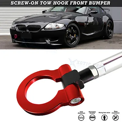 Red CNC Euro Racing Style Tow Hook For BMW 1 3 5 6 Series X5 X6 Mini Cooper R55 • $16.98