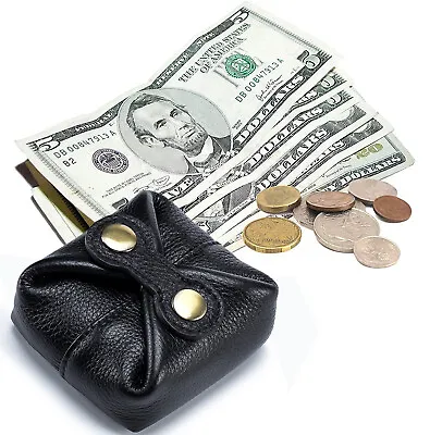 $9.11 • Buy Leather Coin Purse Vintage Pouch Clutch Bag Snap Closure Wallets For Women Girl
