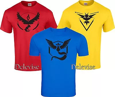 Pokemon Go Team Valor Team Mystic Team Instinct Pokeball T Shirt Red Blue S-4XL • $9.99