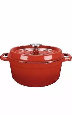 Edging Enameled Cast Iron Dutch Oven 4Qt Bread Baking Pot With Lid Red • $28.88