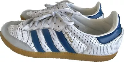 Adidas Men Male Samba Sneakers Size 7.5 Blue White • $49.99