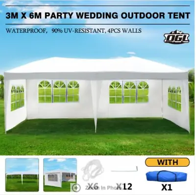 $159.95 • Buy Outdoor Canopy Gazebo Party Wedding Tent Waterproof Marquee W/4 Removable Walls
