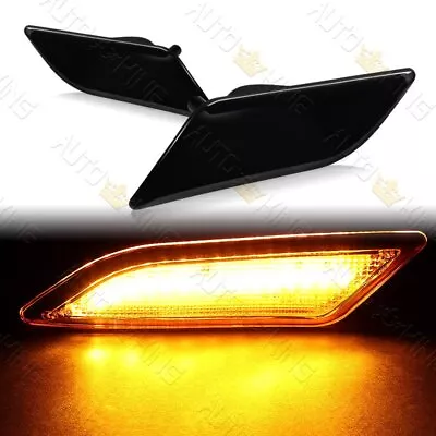 Fit 2010-2013 Mercedes W212 E63 Amg E350 Smoke Lens Amber Led Side Marker Light • $21.24