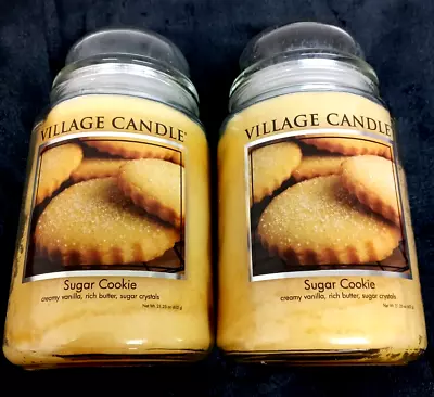 2- Village Candle SUGAR COOKIE  Candle Two Wicks- Vanilla Butter Sugar 26 Oz • $46.74