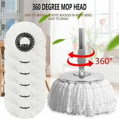 £4.99 • Buy Replacement Mop Heads Refill For 360° Rotating Round Spin Magic Mop Microfibre