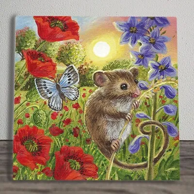 Ceramic Picture Tile  Field Mouse  By Judith Yates New & Boxed 20cm X 20cm • £25.95