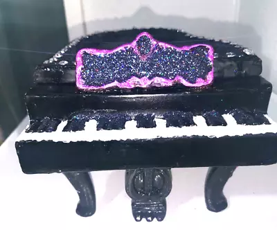 Piano Liberace-style Sparkly Ceramic Rhinestones Upcycled Glitter Gift OOAK • $49.97