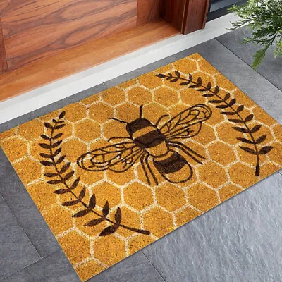 Honeycomb Little Bee Carpet Bedroom Decorative Door Anti-Slip Rug Bathroom Mat • £33.85