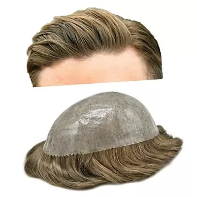 Full Poly Skin Mens Toupee Injected PU Human Hair System Replacement Wig For Men • $99.99