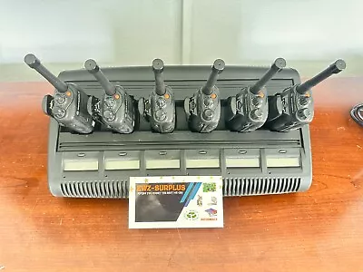 6 Motorola HT 1250-LS+ UHF 403-470 MHz 4W Radios AAH25RDH9DP7AN + 6 GANG CHARGER • $1369.50