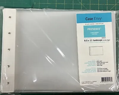 Case Envy Presence 3-Ring Binder: Frosted Clear/White Acrylic 11x8.5  Landscape • £54.88