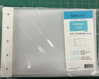 Case Envy Presence 3-Ring Binder: Frosted Clear/White Acrylic 11x8.5  Landscape • £55.94