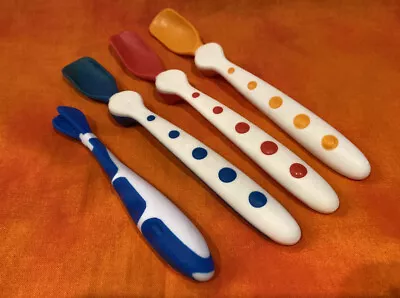 NUK Grins & Giggles 3-Sided Toothbrush + 3 Spoon Lot • $9.99