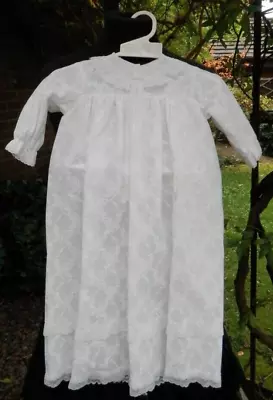 £4.99 • Buy Dress Vintage Christening Gown Off White Nylon Lace Netting 0-3 Months No Brand
