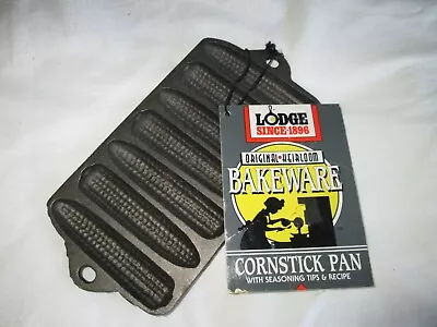 LODGE MINI 8 Inch Cast Iron Corn Pan 6 Corn Sticks  Great For Small Ovens! • $15