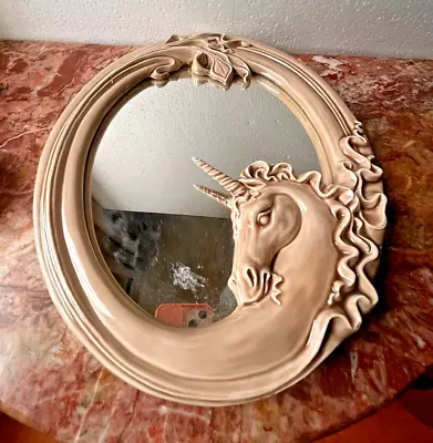 Unicorn Mirror Vintage Oval Magical Wall Hanging Fairytale Majestic Horse • $120