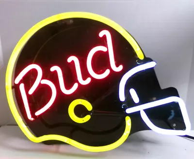 Vintage BUD Budweiser Football Helmet Neon Sign • $179.99