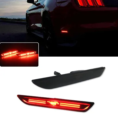 Fit 2015-2021 Ford Mustang Rear Side Marker LED Lights Black Housing • $32.99