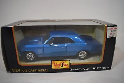 Maisto 1966 Chevrolet Chevelle SS396  Die Cast Blue NIB  1:24  (0224HM)  31960 • $19.95