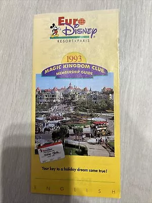 Euro Disney Paris 1993 Magic Kingdom Club Membership Guide • $28.06