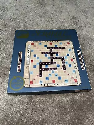 Vintage 1982 DELUXE EDITION SCRABBLE Revolving Board Burgundy Tiles Complete • $35