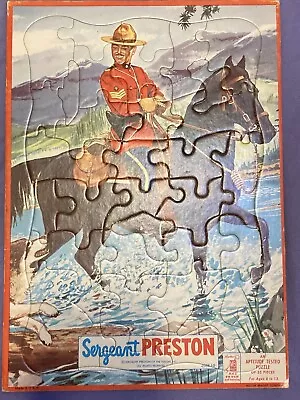 Vintage 1950s Milton Bradley Sergeant Preston Yukon Frame Tray Puzzle 4508-10 • $28.44