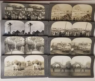 NORTH AFRICA ~ LOT Of 8 Antique Stereoview Cards ~ KEYSTONE VIEW COMPANY • $14