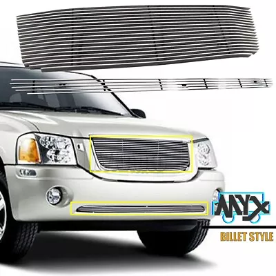 Fits 2001-2007 GMC Envoy Billet Grille Chrome Front Upper Bumper Grill Cover • $91.01