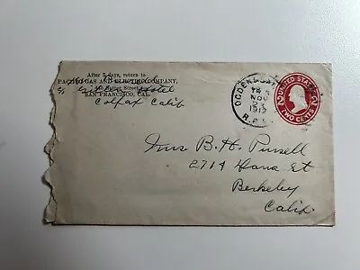 Ogden & San Franciso RPO Cancel - Pacific Gas & Electric Co - 1912 • $2.95