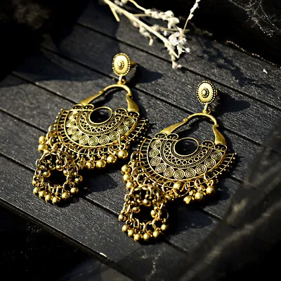 Indian Jhumka Gypsy Jewelry Gold Boho Vintage Ethnic Women Drop Bohemia Earrings • $3.67