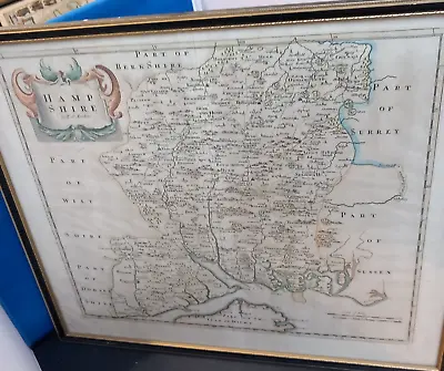 Antique 17th Century Map Of Hampshire By Robert Morden • £97.54