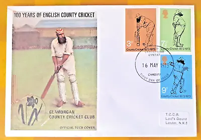 100 Years Of English Cricket - Wg . Grace 1973 First Day Postal Cover • £3.99