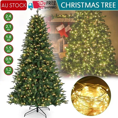 3/4/5/6/7FT Pre-Lit Artificial Holiday Christmas Tree Decor W/ Warm White Lights • $7.88
