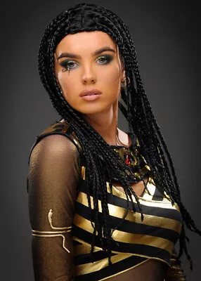 Womens Deluxe Black Braided Cleopatra Wig • £24.99