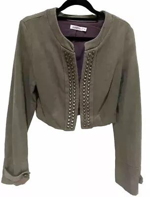 Cocolatte Cropped Ladies Fitted Casual/ Smart Jacket Khaki Size 14 • $15.99