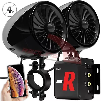 Refurb Waterproof Bluetooth Motorcycle Stereo Speaker Amp System MP3 Audio Radio • $37.99