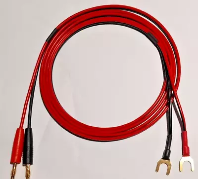 Speaker Cable 10A Rated - 4mm Plugs To Spades Red / Black Gold Plated Banana 3m • £12.99