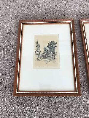 Pair Of Framed Pictures By Marjorie C Bates Stratford Upon Avon & Chester • £12