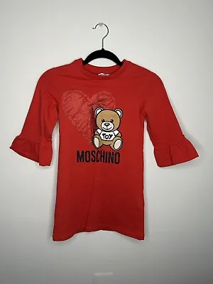 Moschino Girls 8 Red Teddy  Dress Perfect Condition Christmas Holiday Season • $70